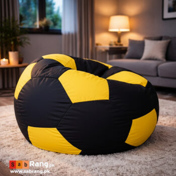FOOT BALL BEAN BAG BLACK YELLOW